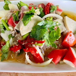 ยำวุ้นเส้นหมูบด&หมูยอ