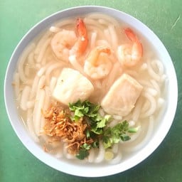 ข้าวเปียกเส้น ใส่เนื้อปลา+กุ้งสด