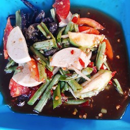 ตำถั่วปูปลาร้าไก่ยอ