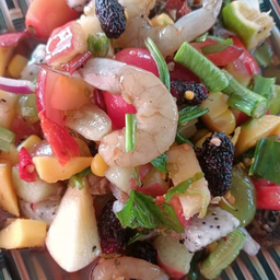 ตำผลไม้กุ้งสด