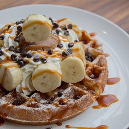วาฟเฟิลเกาหลี ท็อปปิ้ง ชอคโกแลตกล้วย ไอศกรีม Korean Waffle Topping Chocolate Banana Ice Cream 2009