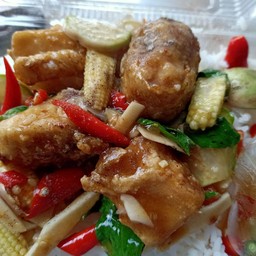 ข้าวปลากะพงผัดฉ่า