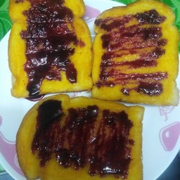 ปังปิ้งเนย+ทอปปิ้งบลูเบอร์รี่ (1ชุดมี3แผ่น)