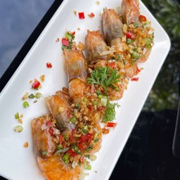 กุ้งลายเสือผัดพริกเกลือ