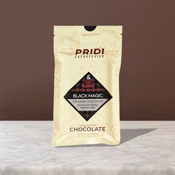 PRIDI Black Magic 75% Dark Chocolate Bar with Ground Roasted Coffee