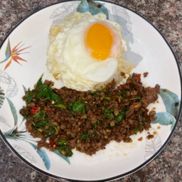 ข้าว - กะเพราเนื้อสับ