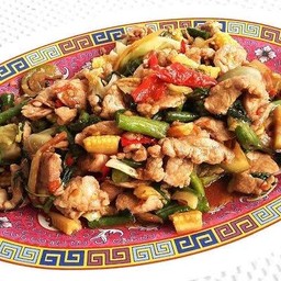 ผัดขี้เมาหมู (กับข้าว)