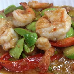 กุ้งผัดกะปิสะตอ