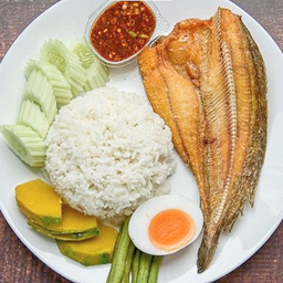 ข้าวหน้าปลาดุกทอด