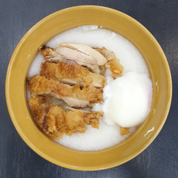 โจ๊กไก่ทอด ไข่ลวก