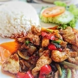 ผัดพริกเผา(ราดข้าว)