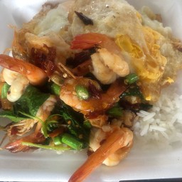 กะเพรากุ้ง  ไข่ดาว