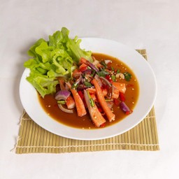 ยำปลาร้าปูอัด.