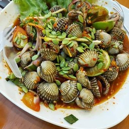 เกาเหลาสายบัวหอยแครง+กุ้งสด