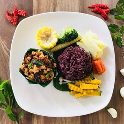 ชุดคลีนกระเพรานรกคั่วแห้งอกไก่