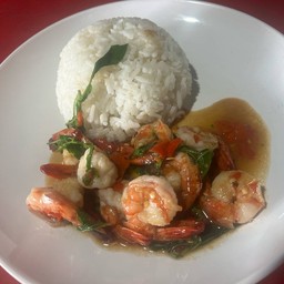 ข้าวกระเพรากุ้ง