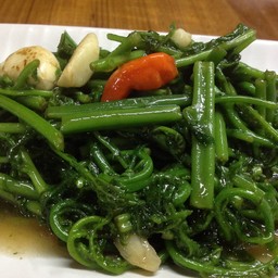 ผัดผักกูดมันหอย