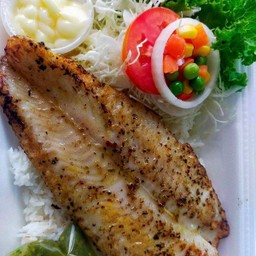 ข้าวสเต็กปลาดอลลี่ย่าง