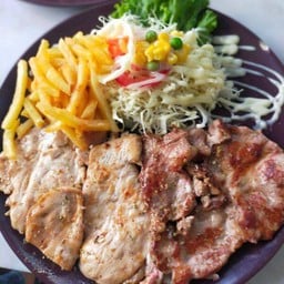 สเต็กหมู+สเต็กไก่