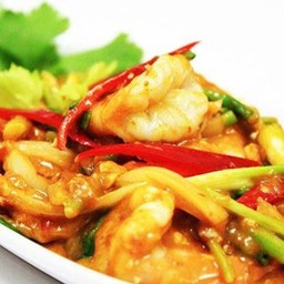 กุ้งผัดไข่เค็ม