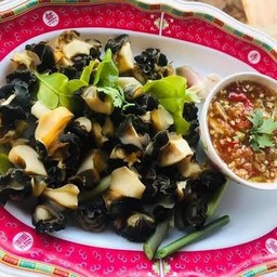 หอยเชอรี่   ลวกจิ้ม