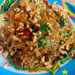 Basil Rice With Glass Noodles And Minced Pork