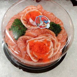 ชุดแซลมอนดอกคู่เค้ก
