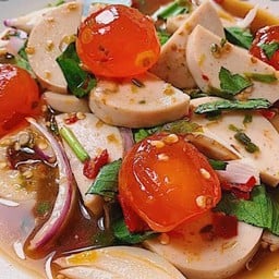 [อร่อยซ่ากับโค้ก] ยำหมูยอไข่แดง +  โค้ก ออริจินัล (ขวด)