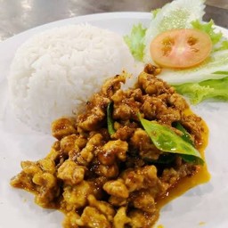 คั่วกลิ้งหมูราดข้าว