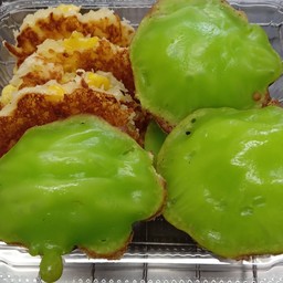 ขนมครกใบเตยผสม แป้งจี่ข้าวเหนียวขาวข้าวโพด