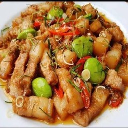 สะตอผัดหมูกรอบ