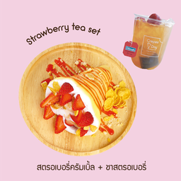 A4 สตอเบอรี่ครัมเบิ้ล+ชาสตอเบอรี่