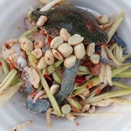 ยำมะม่วงสองใจ(ปูม้า+กุ้งสด