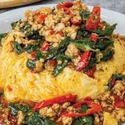 ขายดี ข้าวกะเพราถาด ไข่ข้น+หมูสับ กล่องใหญ่