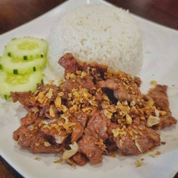 Fried Garlic Sliced Beef With Rice