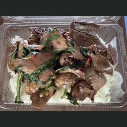 กระเพาตับราดข้าว