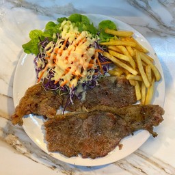 สเต็กเนื้อสันนอก2ชิ้น