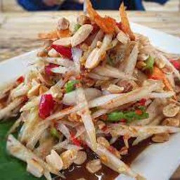 ตำโคราช Papaya salad with fermented fish