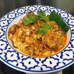 ไข่ข้นพริกเผาหมูกรอบ(กับข้าว)