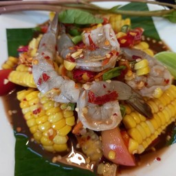 ตำข้าวโพดกุ้งสด(ปลาร้า)