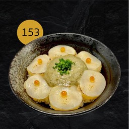 153.ข้าวหน้าหอยเซลล์ย่าง+มันปู