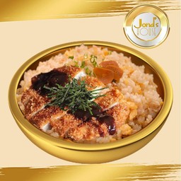 ข้าวญี่ปุ่นผัดเนยกระเทียม+ทงคัตสึ