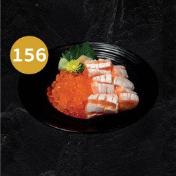 156. ข้าวหน้าท้องปลาแซลมอน+ ไข่ปลาแซลมอน