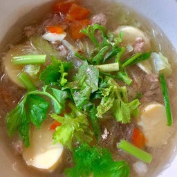 ต้มจืดผักกาดขาว เต้าหู้ หมูสับ
