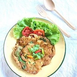 ไข่เจียวพริกแกงโหระพา