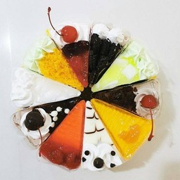 เค้กรวมรส 10 ชิ้น จัดปอนด์ แถมป้ายปักเค้ก Happy Birth Day เขียนหน้าเค้กไม่ได้ค่ะ