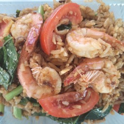 ข้าวผัดกุ้ง โบราณใส่ซีอิ้วดำ