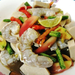 ตำหมูยอกุ้งสด