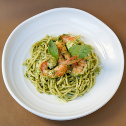 Spaghetti Pesto Shrimp
