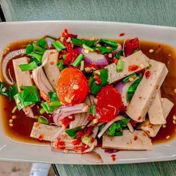 ยำหมูยอ+ไข่แดงเค็ม